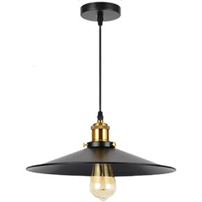 Industrial Vintage Iron Single Head Matte Black Lantern Pendant Lamp Chandelier Hanging Lighting Ceiling Fixture for Dining Room Bar Cafe Traditional Decor(30 * 12cm) in Kuwait
