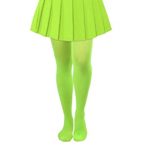 Lastclream High Waisted Tights for Women Cosplay Costume Stockings 80 Denier Semi Opaque Pantyhose Full Footed (Fluorescent Green) in Saudi Arabia