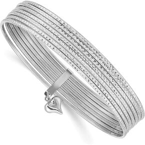 14k White Gold 8.5in D/C Slip On 7 Bangles in Saudi Arabia