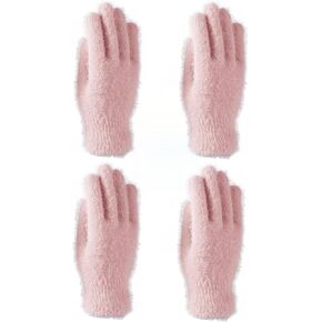 2 Pairs Women Fuzzy Gloves Faux Fur Knit Stretchy Glove for Winter Running Driving Cold Weather Accessories in Saudi Arabia