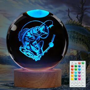 Gymnastics Night Light, Gymnastics Gifts for Girl, 3D (3.15 in) Crystal Ball with Remote Control, 16 Colors, 4 Flashing Modes, Timer, Dimmable, Gymnastic Decor Stuff for Holiday Birthday Christmas in Saudi Arabia