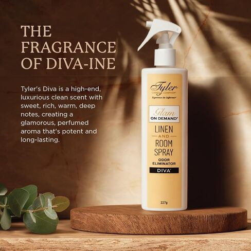 Tyler Glam on Demand - Diva Scent Linen and Room Spray 2 Pack - Air Freshener and Odor Eliminator Bundle with Kinara Stain Remover Pen - Laundry Bundle in Saudi Arabia