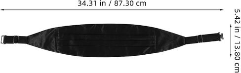 3pcs Men’s Satin Cummerbund Set Adjustable Formal Waistband Black Tuxedo Belt for Wedding Groomsmen and Performance Events in Kuwait