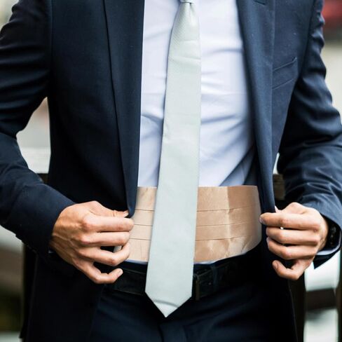 NOLITOY Men Adjustable Light Gold Formal Waistband for Suit Groom Wedding Party Accessory in Kuwait