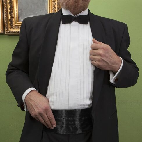 Black Satin Cummerbund Adjustable Tuxedo Waistband Men’s Formal Wedding Accessories Pocket Square Set in Kuwait