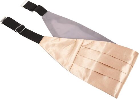 Men’s Adjustable Waistband for Suit, Solid Color Satin Waistband in Light Gold, Formal Wedding and Party Accessory for Groomsmen and Prom in Kuwait