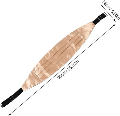 Ciieeo Men’s Light Gold Adjustable Cummerbund Tuxedo Waistband Formal Suit Accessory for Weddings Proms and Party Use in Kuwait