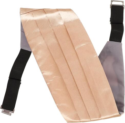 Men’s Light Gold Color Waistband for Suit, Formal Waistband Accessory, Satin Fabric, Suitable for Weddings, Proms, and Party Events in Kuwait