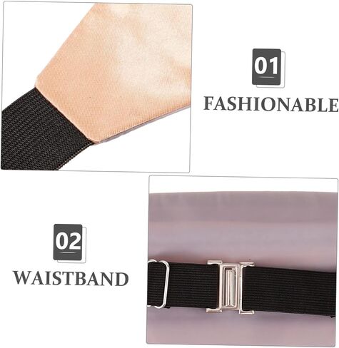 Men’s Light Gold Color Waistband for Suit, Formal Waistband Accessory, Satin Fabric, Suitable for Weddings, Proms, and Party Events in Kuwait