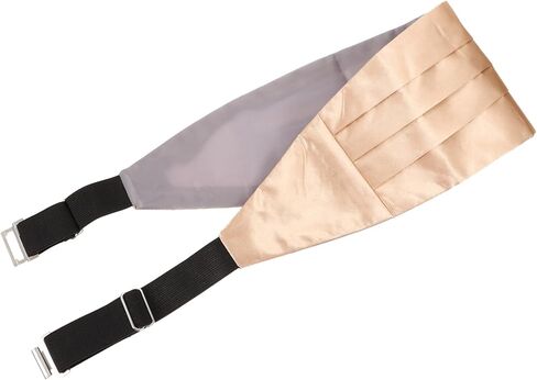 Men’s Light Gold Color Waistband for Suit, Formal Waistband Accessory, Satin Fabric, Suitable for Weddings, Proms, and Party Events in Kuwait