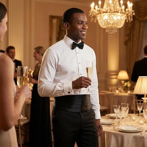QUUPY Black Men's Satin Cummerbund Adjustable Formal Tuxedo Belt for Weddings Proms and Formal Events in Kuwait
