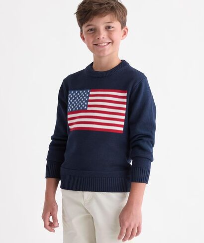 رقبة دائرية للأولاد من Vineyard Vines ذات العلم الأمريكي (طفل صغير/طفل صغير/طفل كبير) in Kuwait