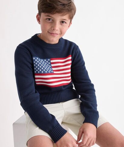 رقبة دائرية للأولاد من Vineyard Vines ذات العلم الأمريكي (طفل صغير/طفل صغير/طفل كبير) in Kuwait