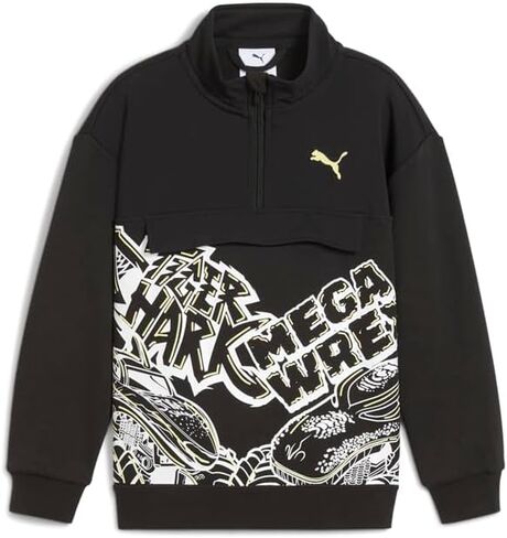 PUMA Kids Boys X Hot Wheels Relaxed Monster Trucks Half Zip Athletic Outerwear Casual - Black in Kuwait