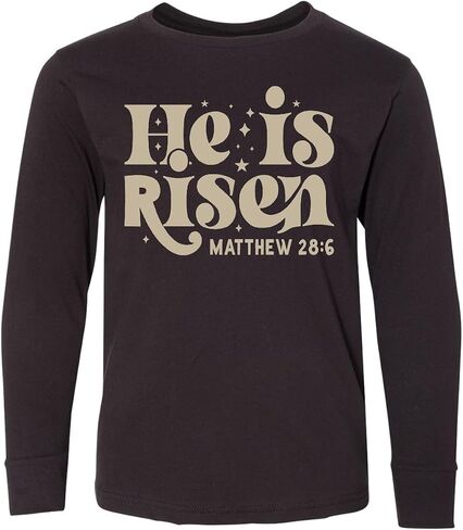 inktastic He is Risen Matthew 28:6 Youth Long Sleeve T-Shirt in Kuwait