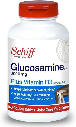 Schiff Glucosamine 2000mg with Vitamin D3 and Hyaluronic Acid, 150 tablets - Joint Supplement in Saudi Arabia