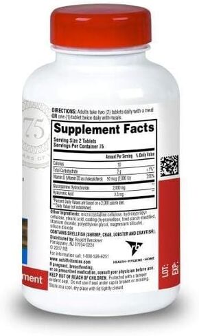 Schiff Glucosamine 2000mg with Vitamin D3 and Hyaluronic Acid, 150 tablets - Joint Supplement in Saudi Arabia