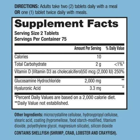 Schiff Glucosamine 2000mg with Vitamin D3 and Hyaluronic Acid, 150 tablets - Joint Supplement in Saudi Arabia