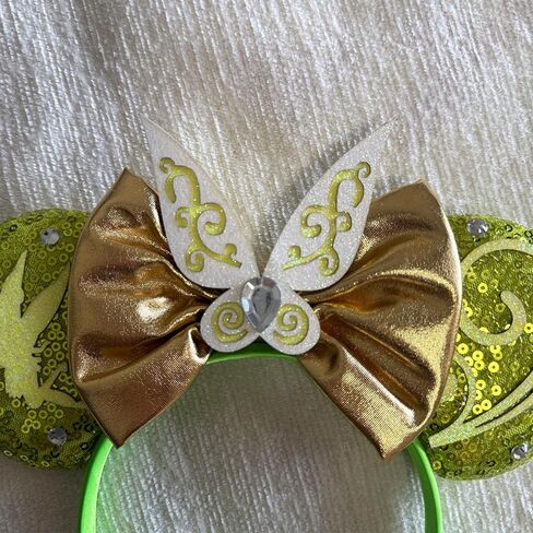 Green Sequin Bow Fairy Mouse Ears Headband for Women in Kuwait