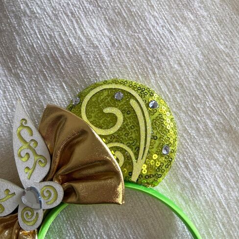 Green Sequin Bow Fairy Mouse Ears Headband for Women in Kuwait