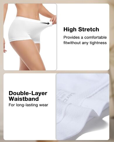 Seamless Boy Shorts Underwear for Women, 5-Pack No Show Invisible Panties, Soft Stretchy Full Coverage Boxer Briefs in Saudi Arabia