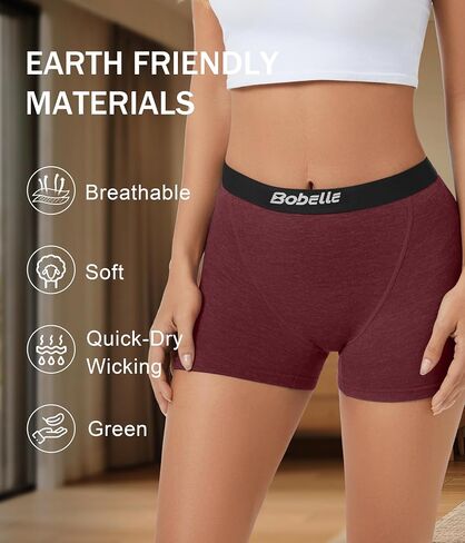 Merino Wool Underwear Women, Womens Boy Shorts Breathable Boxer Briefs, Moisture Wicking Panties Multipack in Kuwait