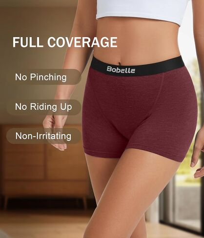Merino Wool Underwear Women, Womens Boy Shorts Breathable Boxer Briefs, Moisture Wicking Panties Multipack in Kuwait