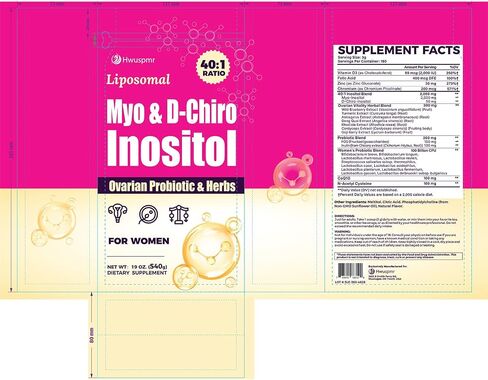 Liposomal Myo-Inositol & D-Chiro Inositol Powder | 180 Days Supply | 40:1 Ideal Ratio Inositol Supplement for Women, Probiotics & Herbs | Hormone Balance & Harmony, Fertility, Ovarian Health & Cycle in Kuwait