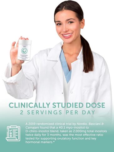 Lunakai PRO - Clinically Studied USA Made Myo-Inositol & D-Chiro Inositol Supplement for Women - 40:1 Ratio 4000mg with CoQ10 Folate & Vitamin D3 - Daily Hormone Balance & Ovarian Support - 120ct in Kuwait