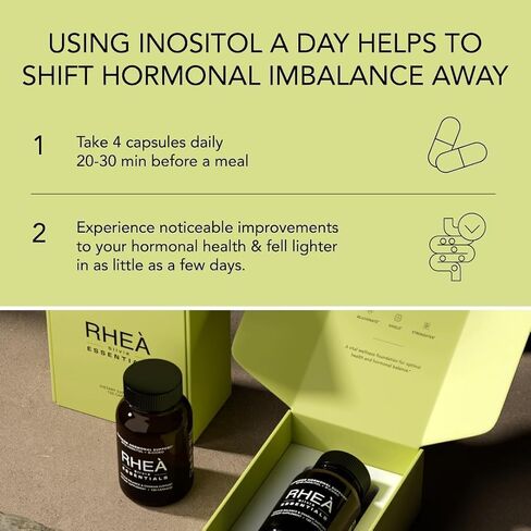 RHEASILVIA Rhea Myo-Inositol & D-Chiro Inositol Supplement for Women | 40:1 Ratio with Myoinositol, Folate & Magnesium | Hormone & Metabolic Support | 30 Servings in Kuwait