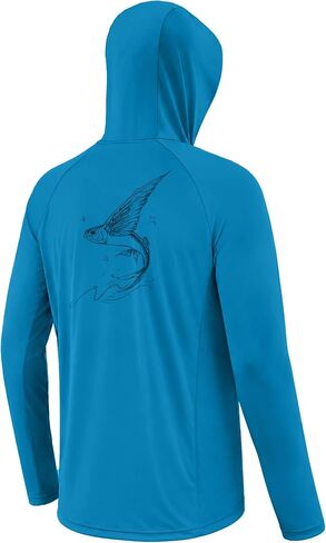 Men's UPF 50+ Long Sleeve Fishing Hoodie, UV Protection Sun Shirt with Hood Mask, Hooded Graphic Shirts for Outdoor in Saudi Arabia