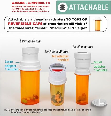 Portable Medication Reminder System with Two Timer Caps – Compact Organizer for Pills, Vitamins & Supplements for Travel or Home Use. in Saudi Arabia