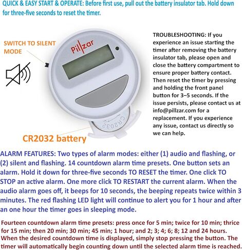 Portable Medication Reminder System with Two Timer Caps – Compact Organizer for Pills, Vitamins & Supplements for Travel or Home Use. in Saudi Arabia