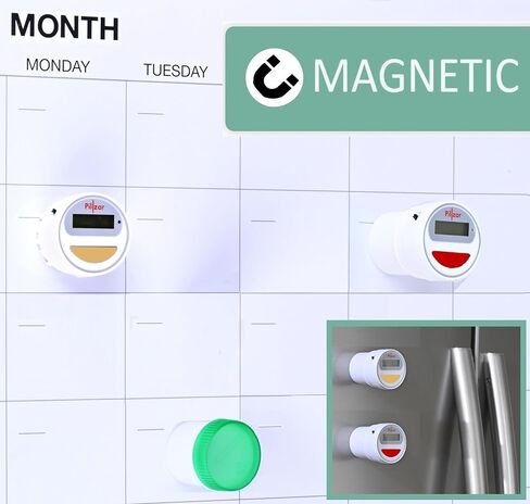 Portable Medication Reminder System with Two Timer Caps – Compact Organizer for Pills, Vitamins & Supplements for Travel or Home Use. in Saudi Arabia