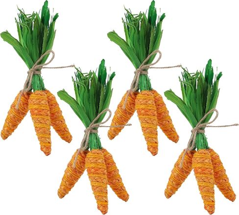 DR.DUDU Easter Decorations 12 Pcs Carrot Ornament, Sisal Jute Fabric Artificial Decor for Spring Crafts, Fireplace, Home, Kitchen Party Supplies in Saudi Arabia