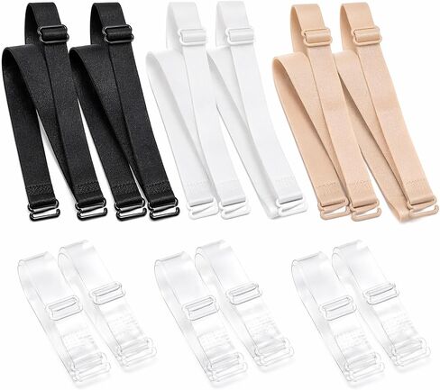 East Fantasy 6 Pairs Bra Strap Replacement Elastic Adjustable Removable in Saudi Arabia