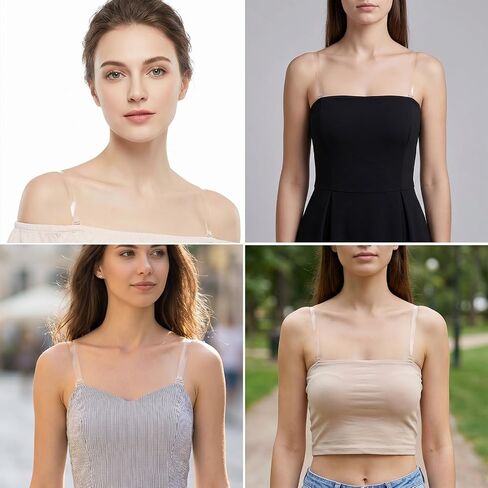 6 Pairs Clear Bra Straps, Adjustable & Non-Slip Clear Straps for Bra, Invisible for Wedding Dress & Strapless Bras in Saudi Arabia