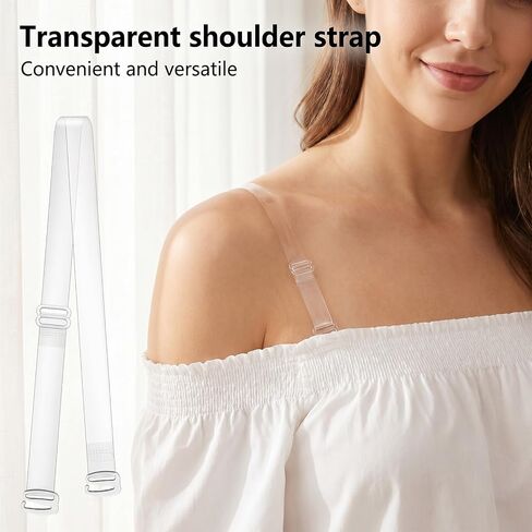 6 Pairs Clear Bra Straps, Adjustable & Non-Slip Clear Straps for Bra, Invisible for Wedding Dress & Strapless Bras in Saudi Arabia