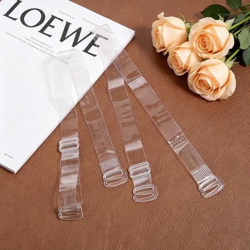 6 Pairs Clear Bra Straps, Adjustable & Non-Slip Clear Straps for Bra, Invisible for Wedding Dress & Strapless Bras in Saudi Arabia