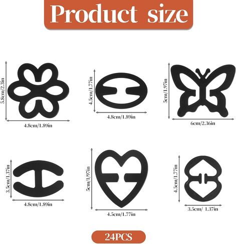 24 Pcs Bra Strap Clips for Racerback, Bra Clips to Make Racerback, Anti-Slip Buckles Conceal Straps, Strap Holders for Slipping Women Accessories Black, White in Saudi Arabia