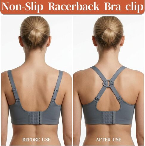 24 Pcs Bra Strap Clips for Racerback, Bra Clips to Make Racerback, Anti-Slip Buckles Conceal Straps, Strap Holders for Slipping Women Accessories Black, White in Saudi Arabia