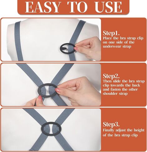 24 Pcs Bra Strap Clips for Racerback, Bra Clips to Make Racerback, Anti-Slip Buckles Conceal Straps, Strap Holders for Slipping Women Accessories Black, White in Saudi Arabia