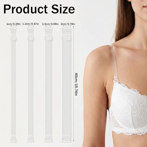 12 Pairs Clear Bra Strap Adjustable Invisible Bra Straps Non-Slip Transparent Clear Strap for Bras Shoulder Strapless Bras Ballet Dance in Kuwait