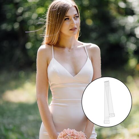 12 Pairs Clear Bra Strap Adjustable Invisible Bra Straps Non-Slip Transparent Clear Strap for Bras Shoulder Strapless Bras Ballet Dance in Kuwait