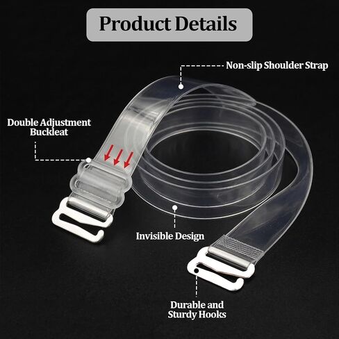 Clear Bra Straps,Invisible Non-Slip Adjustable Bra Straps for Strapless Bra,Invisible Bra Straps Replacement in Kuwait