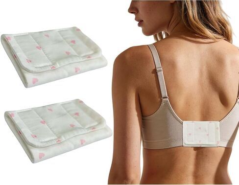 2Pack Cotton Bra Hook Covers Bra strap cushion Soft Back Strap Pads Stop Bras Chafing & Hooks Irritation (LOVE) in Saudi Arabia