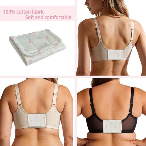 2Pack Cotton Bra Hook Covers Bra strap cushion Soft Back Strap Pads Stop Bras Chafing & Hooks Irritation (LOVE) in Saudi Arabia