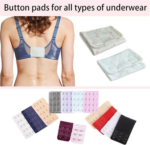 2Pack Cotton Bra Hook Covers Bra strap cushion Soft Back Strap Pads Stop Bras Chafing & Hooks Irritation (LOVE) in Saudi Arabia