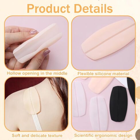 Sibba 6Pcs Bra Strap Cushions, Anti-Slip Shoulder Pads for Women, Silicone Bra Strap Holder to Prevent Slipping, Soft Shoulder Straps Pad for Underwear Daily Wear in Kuwait