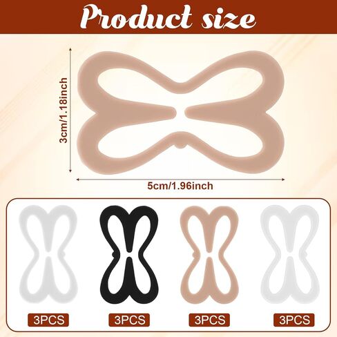 12Pcs Bra Strap Holders for Slipping, Bra Strap Clips, Bras Straps Holder Clips for Racerback Straps Holders for Slipping, Adjustable Bras Converter to Racerback (Black, Beige, White, Clear) in Kuwait